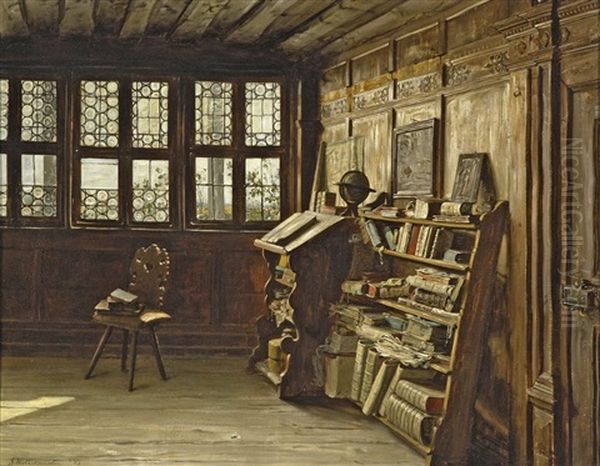 Studierstube Oil Painting by Hugo Kotschenreiter