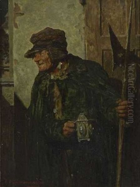 Der Nachtwachter Oil Painting by Hugo Kotschenreiter