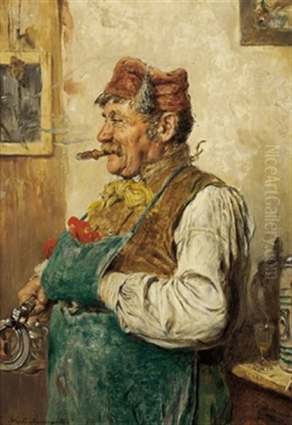 Der Wirt Oil Painting by Hugo Kotschenreiter