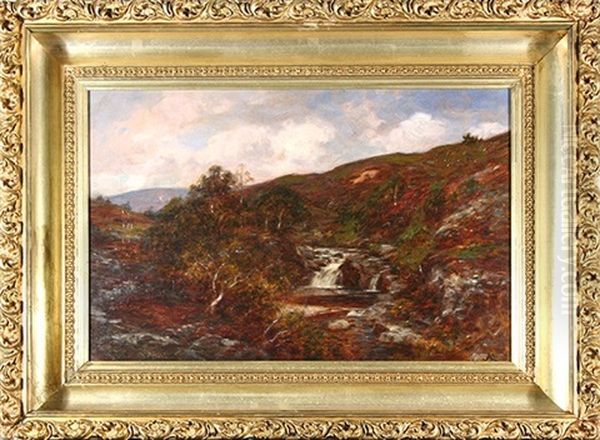 Hillside With Waterfall Oil Painting by Aleksander Kotsis