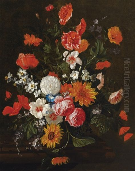 Bouquets De Jonquilles Oil Painting by Philips van Kouwenberg