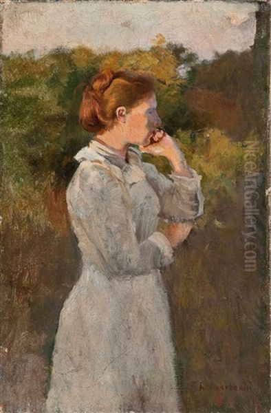 Thoughtful Oil Painting by Pavel Osipovich Kovalevsky