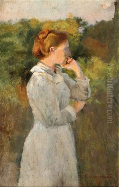 Jeune Femme Pensive Oil Painting by Pavel Osipovich Kovalevsky