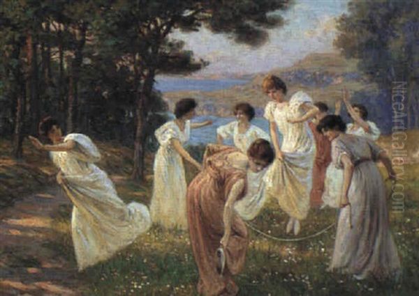 Dancing Maidens Oil Painting by Leopold Franz Kowalski