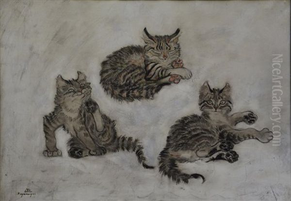 Les Chats Oil Painting by Sei Koyanagui