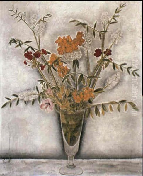 Vase De Fleurs Oil Painting by Sei Koyanagui