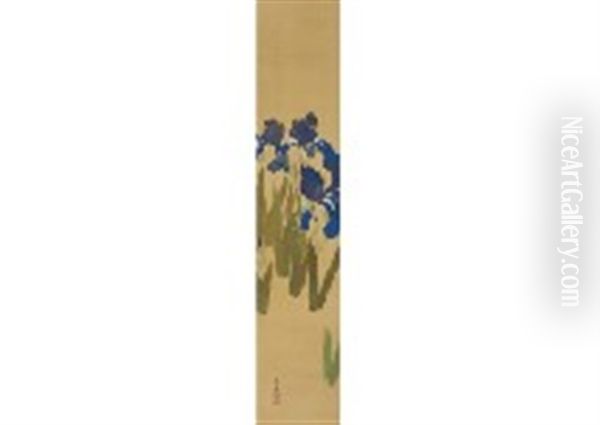 Snow Mountain Flower Oil Painting by Iskizaki Koyo