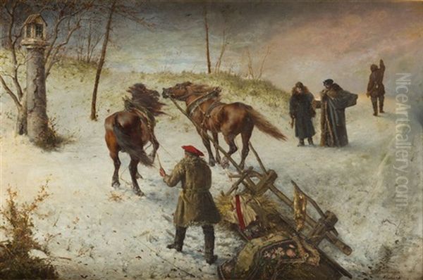 Frightened Horses Oil Painting by Anton Kozakiewicz