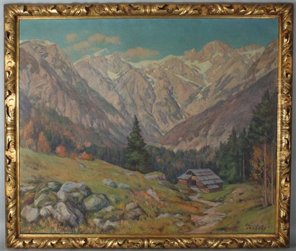 Gebirgslandschaft Oil Painting by Anton Kozelj