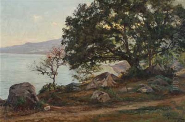 Kuste Der Krim Oil Painting by Iosif Evstafevich Krachkovsky