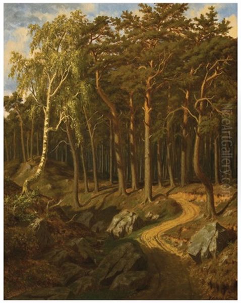 Forest Path Oil Painting by Iosif Evstafevich Krachkovsky