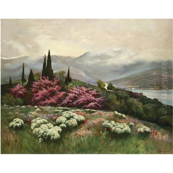 View Of Yalta Oil Painting by Iosif Evstafevich Krachkovsky