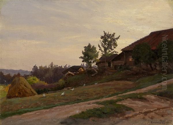 Russian Village by Iosif Evstafevich Krachkovsky