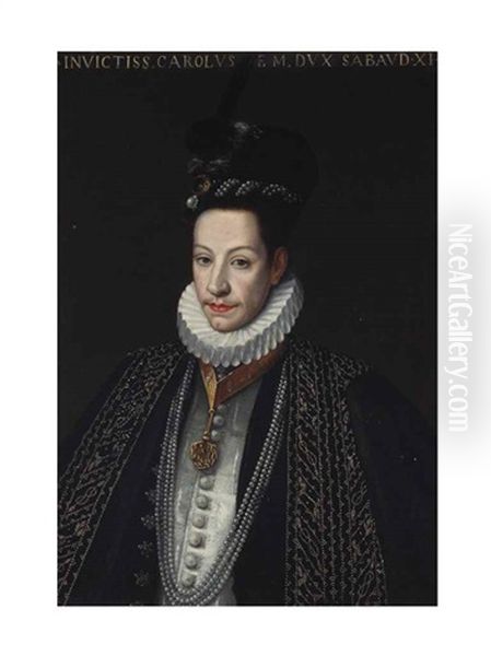 Portrait Of Charles Emmanuel I, 11th Duke Of Savoy (1562-1630), Half-length Oil Painting by Jan Kraek