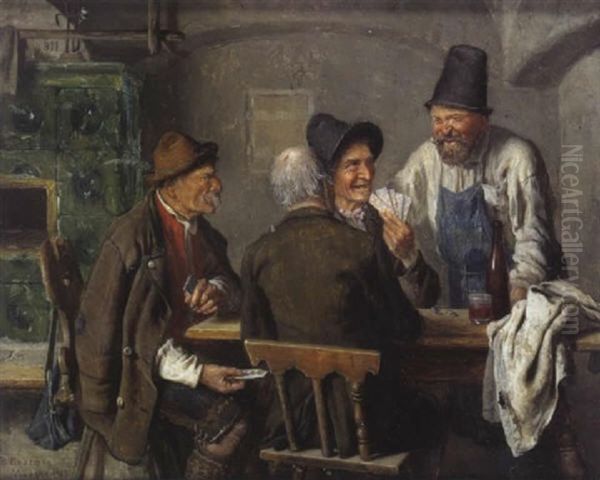 Die Kartenspieler Oil Painting by Peter Kraemer the Elder