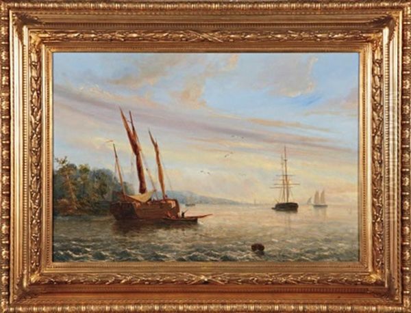 Voilier Au Mouillage Oil Painting by Hermann Kraemer