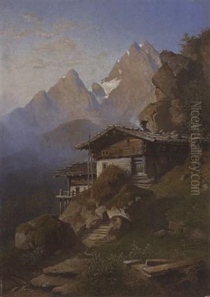 Bauernhaus In Sudtirol Oil Painting by Hermann Kraemer