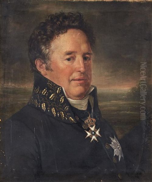 Portratt Forestallande Friherre Wilhelm Af Klinteberg Oil Painting by Per Krafft the Younger