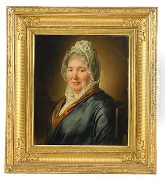 Portratt Forestallande Christina Elisabeth Hjorth Oil Painting by Per Krafft the Younger