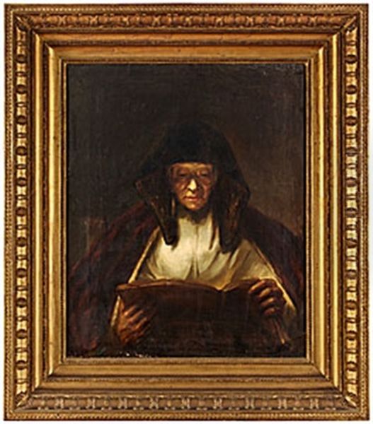 Gumma Lasande I En Bok Oil Painting by Per Krafft the Younger