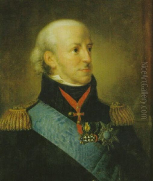 Portratt Forestallande Kung Karl Xiii Oil Painting by Per Krafft the Younger