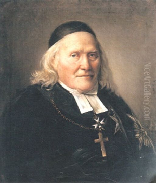 Portratt Av Domprosten I Vasteras, Erik Waller Oil Painting by Per Krafft the Younger