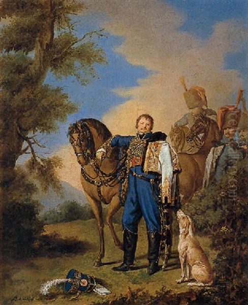 Portrait Of A General (baron Menziau?) Oil Painting by Barbara Steiner Krafft