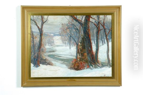 Winter Sun Oil Painting by Carl Rudolph Krafft