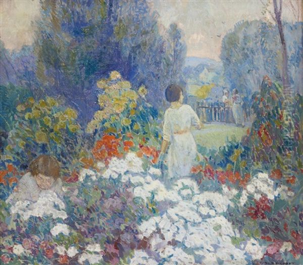 Summer Flowers Oil Painting by Carl Rudolph Krafft