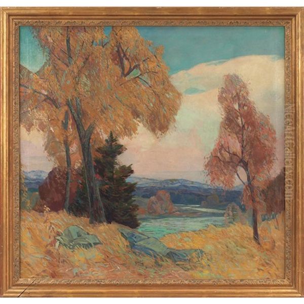 Autumn Afternoon Oil Painting by Carl Rudolph Krafft