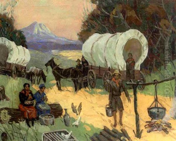 The Camp Oil Painting by Carl Rudolph Krafft