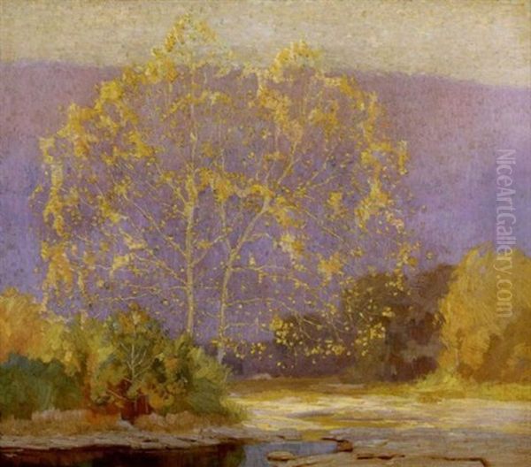 Decorative Sycamores Oil Painting by Carl Rudolph Krafft