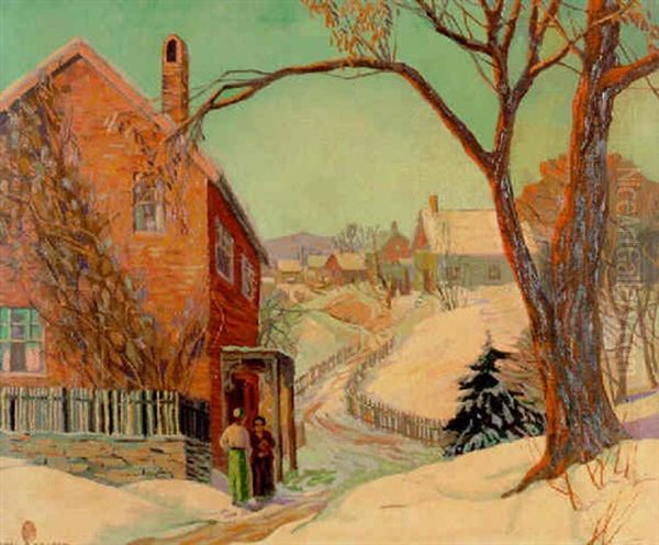 Winter Morning Oil Painting by Carl Rudolph Krafft