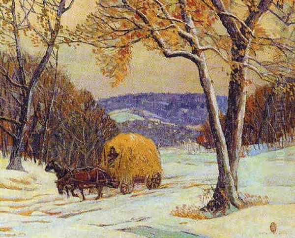 Abounding In The Snow Oil Painting by Carl Rudolph Krafft