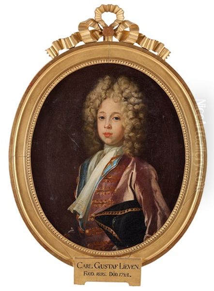 Carl Gustaf Von Liewen (1695-1722) Oil Painting by David von Krafft