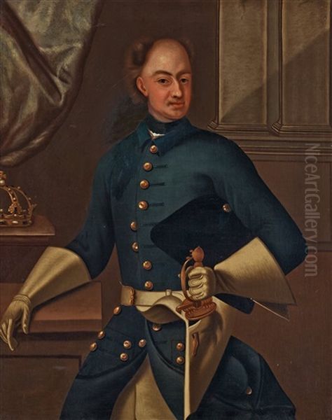 King Karl Xii Of Sweden (1682-1718) Oil Painting by David von Krafft