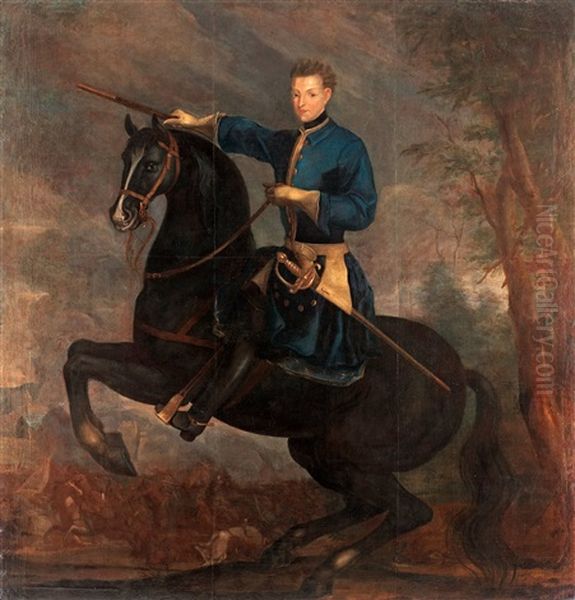 Karl Xii Till Hast Oil Painting by David von Krafft