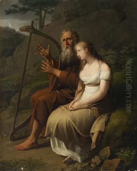 Ossian Und Malvina Oil Painting by Johann-Peter Krafft