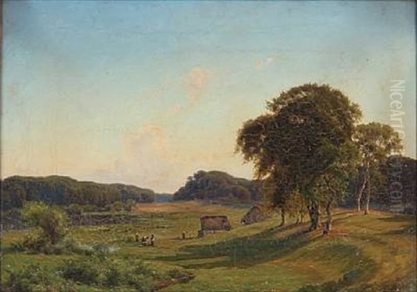 Landscape From Klampenborg, Denmark by Frederik-Carl-Julius Kraft