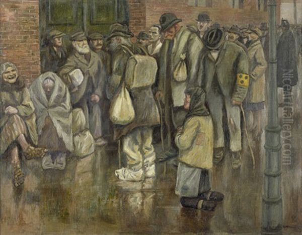 Die Obdachlosen Oil Painting by Willibald Krain