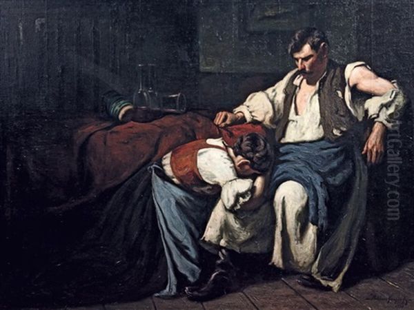 La Supplication Oil Painting by Janos Krajna von Moldvai