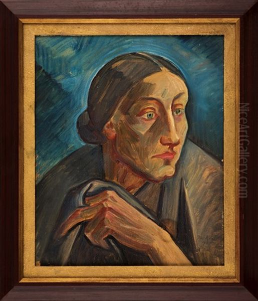 Portrait Of Woman Oil Painting by Jaroslav Kral