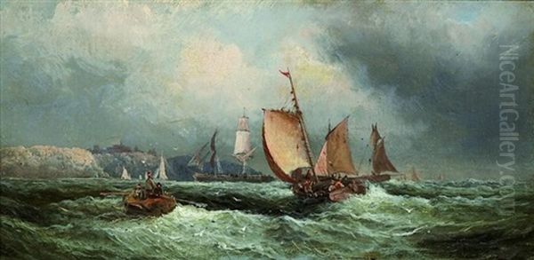 Vor Der Englischen Kuste Bei Dover Oil Painting by Hermann Kramer