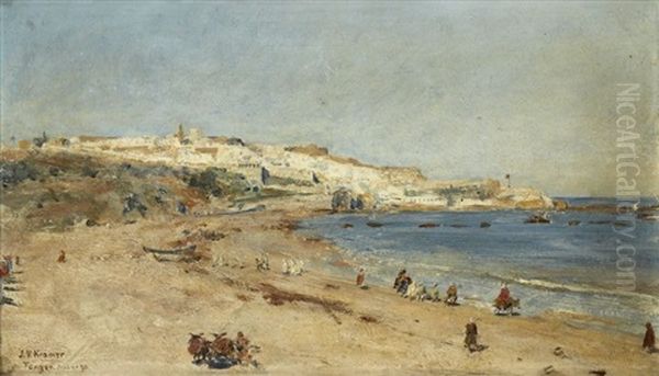 Vue De Tanger Oil Painting by Johann Victor Kramer