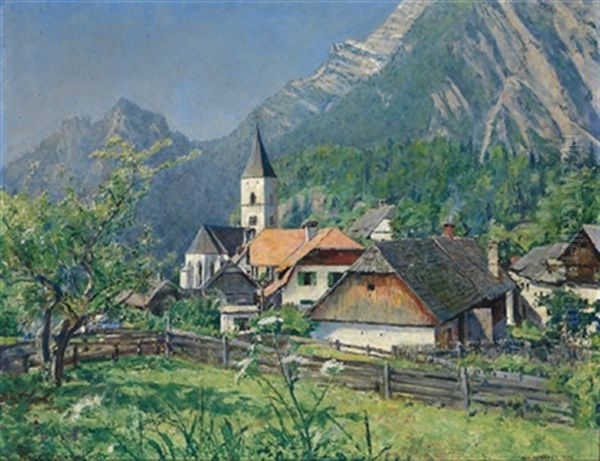 Motiv Aus Purgg (grimming - Trautenfels) Oil Painting by Johann Victor Kramer