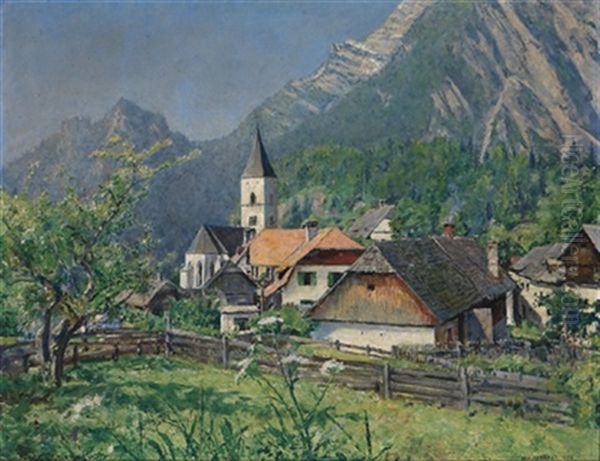 Motiv Aus Purgg (grimming - Trautenfels) Oil Painting by Johann Victor Kramer