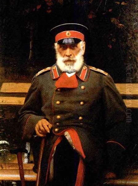 Portrait Of Admiral Login Loginovich Heyden Oil Painting by Ivan Nikolaevich Kramskoy