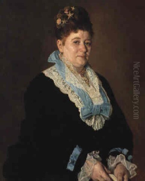 Portrait Of Ekaterina Iulievna Zak Oil Painting by Ivan Nikolaevich Kramskoy