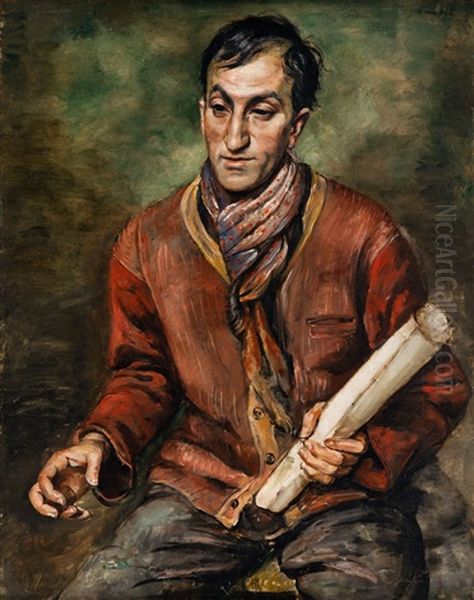 Portrait Of Chil Aronson Oil Painting by Roman Kramsztyk