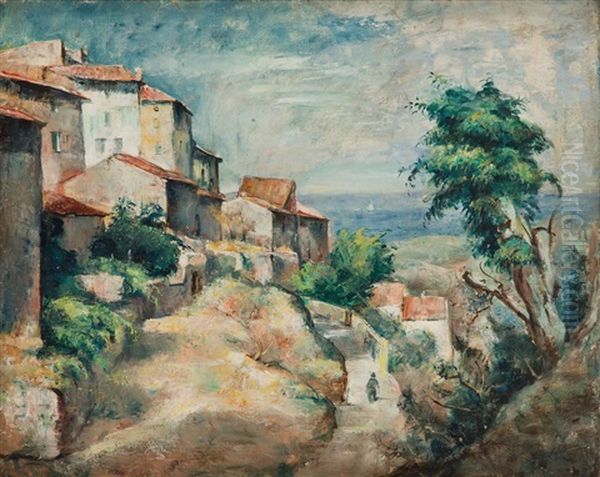 Landscape From Collioure Oil Painting by Roman Kramsztyk